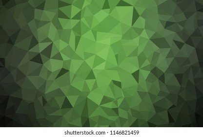 Dark Green vector triangle mosaic cover. Colorful illustration in polygonal style with gradient. Pattern for a brand book's backdrop.