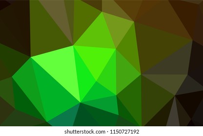 Dark Green vector triangle mosaic cover. Colorful abstract illustration with triangles. Textured pattern for your backgrounds.