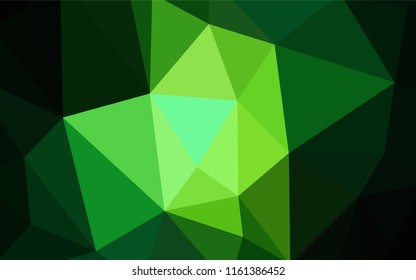 Dark Green vector triangle mosaic texture. Colorful illustration in abstract style with triangles. A completely new design for your leaflet.