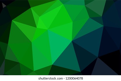 Dark Green vector triangle mosaic texture. Shining colorful illustration with triangles. Best triangular design for your business.