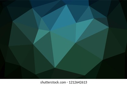 Dark Green vector triangle mosaic cover. Triangular geometric sample with gradient.  Polygonal design for your web site.