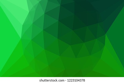 Dark Green vector triangle mosaic template with a diamond. Polygonal abstract illustration with gradient. Brand new design for your business.