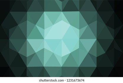 Dark Green vector triangle mosaic cover. Triangular geometric sample with gradient.  Textured pattern for your backgrounds.