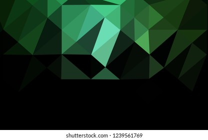Dark Green vector triangle mosaic texture. Colorful abstract illustration with gradient. Textured pattern for background.