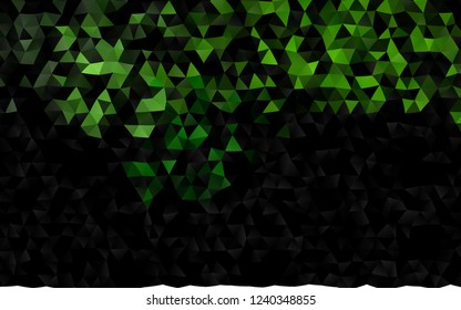 Dark Green vector triangle mosaic background. Triangular geometric sample with gradient.  The polygonal design can be used for your web site.