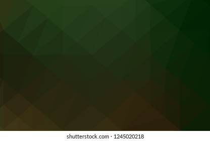 Dark Green vector triangle mosaic texture. A completely new color illustration in a vague style. Polygonal design for your web site.