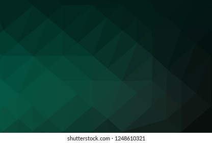 Dark Green vector triangle mosaic cover. Brand new colorful illustration in with gradient. Triangular pattern for your business design.