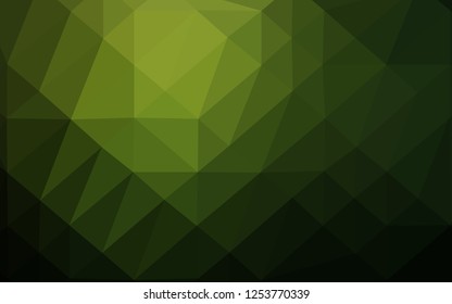 Dark Green vector triangle mosaic template. A completely new color illustration in a vague style. The best triangular design for your business.