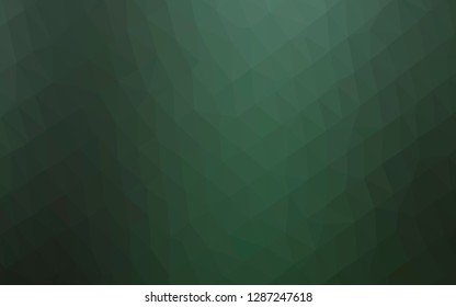 Dark Green vector triangle mosaic cover. Colorful abstract illustration with gradient. Template for your brand book.