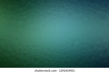 Dark Green vector triangle mosaic cover. Geometric illustration in Origami style with gradient. Polygonal design for your web site.