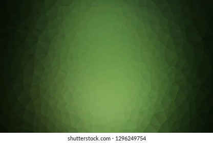 Dark Green vector triangle mosaic cover. Colorful illustration in Origami style with gradient.  Brand new design for your business.