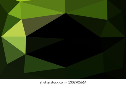 Dark Green vector triangle mosaic texture. Creative illustration in halftone style with gradient. Completely new design for your business.