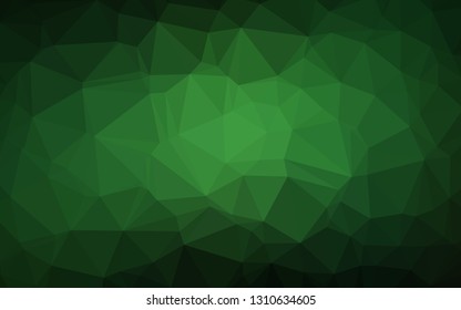 Dark Green vector triangle mosaic cover. Modern geometrical abstract illustration with gradient. Completely new design for your business.