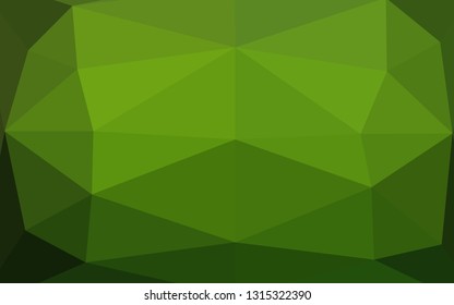 Dark Green vector triangle mosaic texture. An elegant bright illustration with gradient. Textured pattern for background.