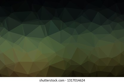 Dark Green vector triangle mosaic texture. Creative illustration in halftone style with gradient. Polygonal design for your web site.