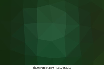 Dark Green vector triangle mosaic template. A completely new color illustration in a vague style. Polygonal design for your web site.