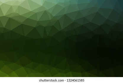Dark Green vector triangle mosaic texture. Colorful abstract illustration with gradient. Template for your brand book.