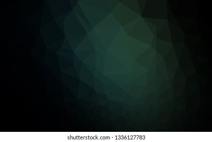 Dark Green vector triangle mosaic template. Triangular geometric sample with gradient.  Elegant pattern for a brand book.