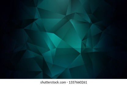 Dark Green vector triangle mosaic background. Polygonal abstract illustration with gradient. Template for cell phone's backgrounds.