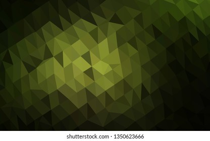 Dark Green vector triangle mosaic texture. Shining illustration, which consist of triangles. Completely new design for your business.