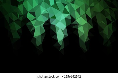 Dark Green vector triangle mosaic texture. Geometric illustration in Origami style with gradient. Completely new design for your business.