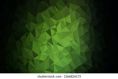 Dark Green vector triangle mosaic cover. Colorful illustration in abstract style with gradient. Brand new style for your business design.