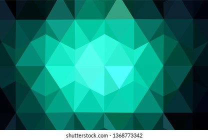Dark Green vector triangle mosaic texture. Elegant bright polygonal illustration with gradient. Brand new design for your business.