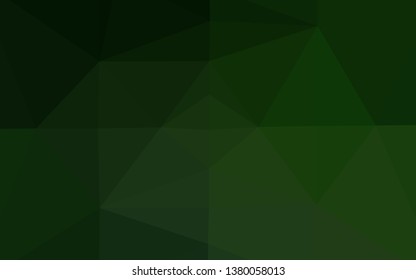 Dark Green vector triangle mosaic cover. Brand new colorful illustration in with gradient. Template for a cell phone background.