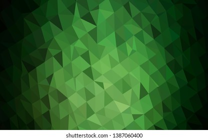 Dark Green vector triangle mosaic cover. Brand new colorful illustration in with gradient. Completely new design for your business.