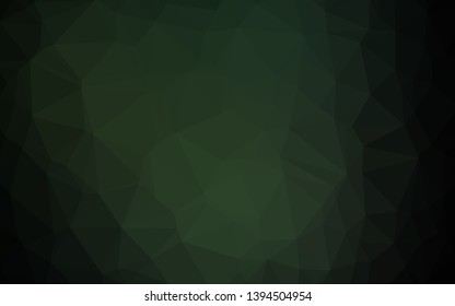 Dark Green vector triangle mosaic texture. Geometric illustration in Origami style with gradient. Brand new design for your business.