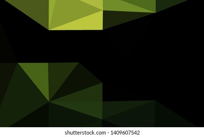Dark Green vector triangle mosaic texture. Colorful illustration in abstract style with gradient. Textured pattern for background.