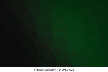 Dark Green vector triangle mosaic template. An elegant bright illustration with gradient. Template for a cell phone background.