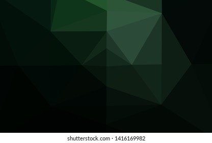 Dark Green vector triangle mosaic template. Shining illustration, which consist of triangles. Textured pattern for background.
