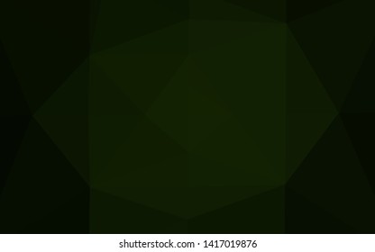 Dark Green vector triangle mosaic texture. An elegant bright illustration with gradient. New texture for your design.