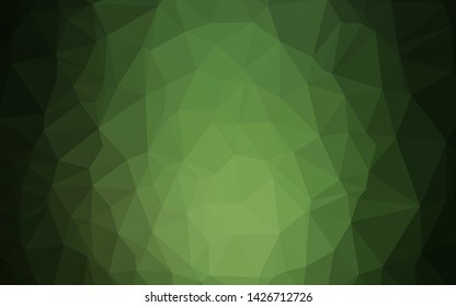 Dark Green vector triangle mosaic template. Colorful illustration in Origami style with gradient.  Polygonal design for your web site.