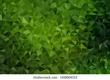 Dark Green vector triangle mosaic template. Colorful illustration in polygonal style with gradient. Best triangular design for your business.