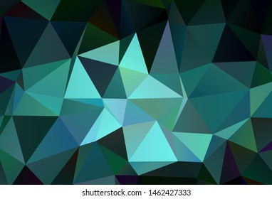 Dark Green vector triangle mosaic background. Creative illustration in halftone style with triangles. Textured pattern for your backgrounds.