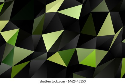 Dark Green vector triangle mosaic template. A completely new color illustration in a vague style. Brand new style for your business design.
