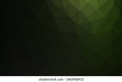 Dark Green vector triangle mosaic texture. Shining colored illustration in a Brand new style. Template for a cell phone background.