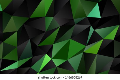 Dark Green vector triangle mosaic cover. Creative illustration   with gradient. Elegant pattern for a brand book.