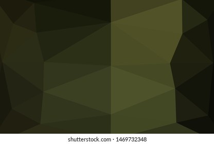 Dark Green vector triangle mosaic cover. Geometric illustration in Origami style with gradient. Template for a cell phone background.
