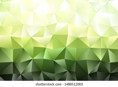 Dark Green vector triangle mosaic cover. Glitter abstract illustration with an elegant design. Elegant pattern for a brand book.
