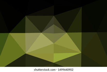 Dark Green vector triangle mosaic cover. Brand new colorful illustration in with gradient. Template for your brand book.