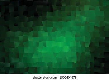 Dark Green vector triangle mosaic template. Shining illustration, which consist of triangles. Brand new style for your business design.