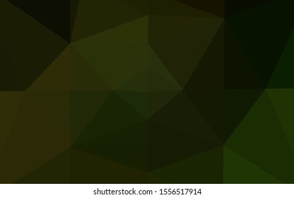 Dark Green vector triangle mosaic texture. Modern geometrical abstract illustration with gradient. Brand new design for your business.