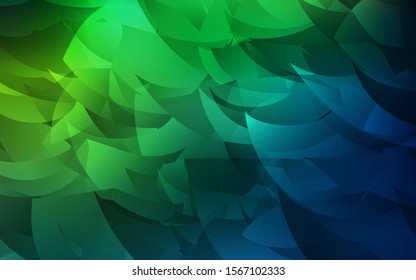 Dark Green vector triangle mosaic template. Creative geometric illustration in Origami style with gradient. Triangular pattern for your design.