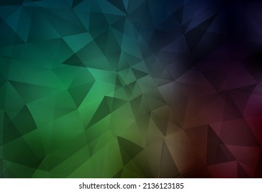 Dark Green vector triangle mosaic template. A completely new color illustration in a polygonal style. Textured pattern for your backgrounds.