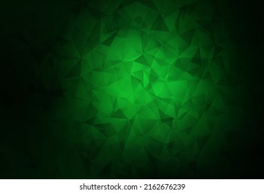 Dark Green vector triangle mosaic texture. Shining colorful illustration with triangles. New template for your brand book.
