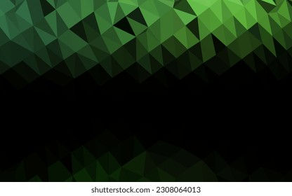Dark Green vector triangle mosaic texture. A completely new color illustration in a vague style. The best triangular design for your business.