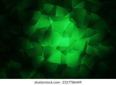 Dark Green vector triangle mosaic texture. Colorful illustration in polygonal style with gradient. A completely new design for your leaflet.